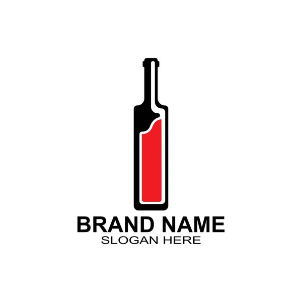 Φιάλη Κρασιού Και Γυαλί Λογότυπο Πρότυπο Πρότυπο Εικονογράφηση Φορέα — Διανυσματικό Αρχείο