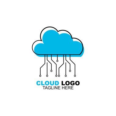 Bulut hesaplama logo vektör tasarım şablonu