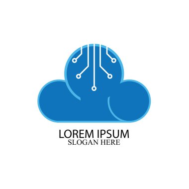 Bulut hesaplama logo vektör tasarım şablonu