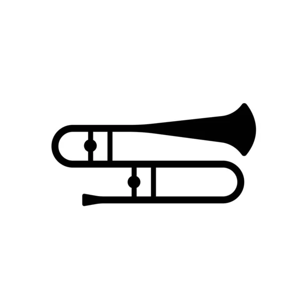 Ícone Vetor Trombeta Saxofone Símbolo Saxofónico Sinal Estilo Linear Para — Vetor de Stock