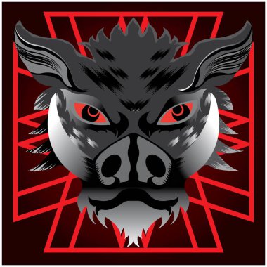 Aslan logosu vektör çizimi, amblem tasarımı.