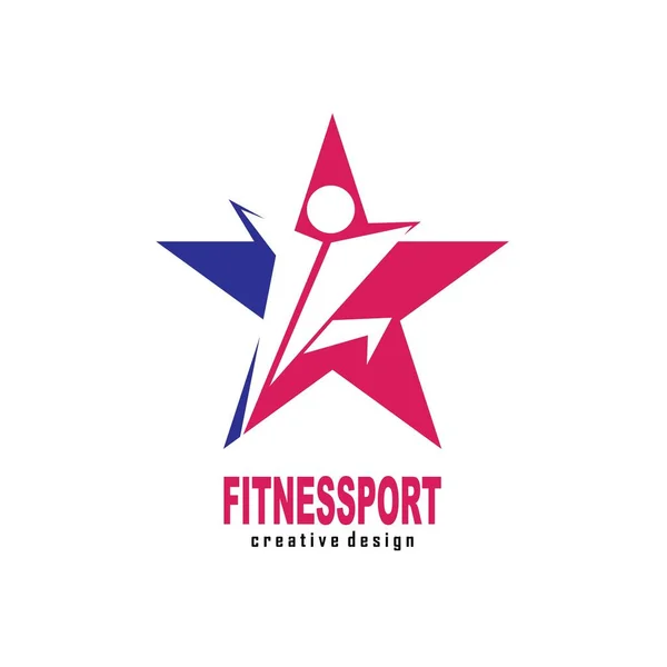 Sport Fitness Winner Champion Man Logo Design Vector Template Active — Stock vektor