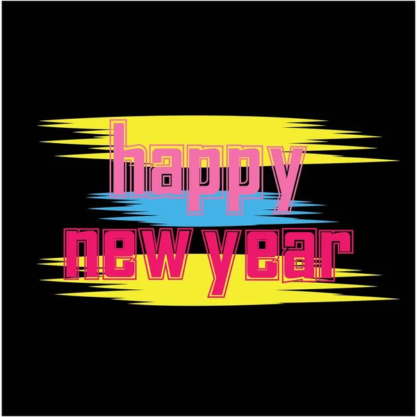 Happy New Year Colorful Lettering Design Background Vector Illustration — Image vectorielle