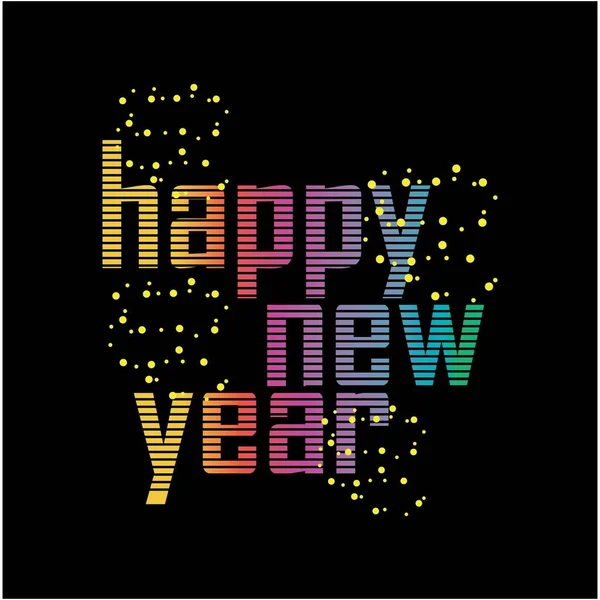 Happy New Year Colorful Lettering Design Background Vector Illustration — Image vectorielle