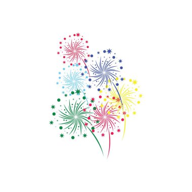 Firework vektör resimleme şablonu
