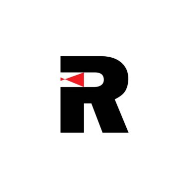 Noktalar Harfi R Logosu. R Harfi Tasarım Vektör Şablonu