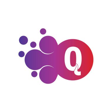 Nokta Harfi Q Logosu. Noktalı Q Harfi Tasarım Vektörü.