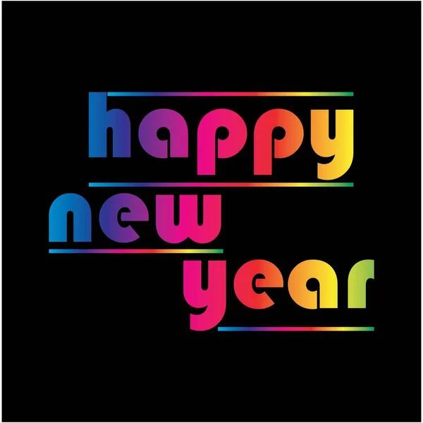 Happy New Year Colorful Lettering Design Background Vector Illustration — Image vectorielle