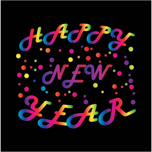 Happy New Year Colorful Lettering Design Background Vector Illustration — Image vectorielle