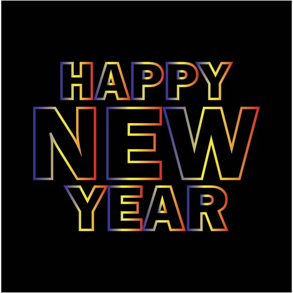 Happy New Year Colorful Lettering Design Background Vector Illustration — Image vectorielle