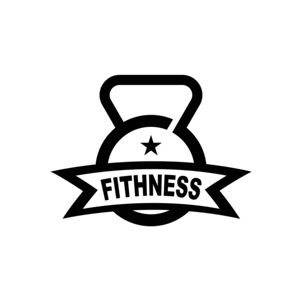 Gym Fitness Emblem Label Badge Logo Design Element — Stock vektor