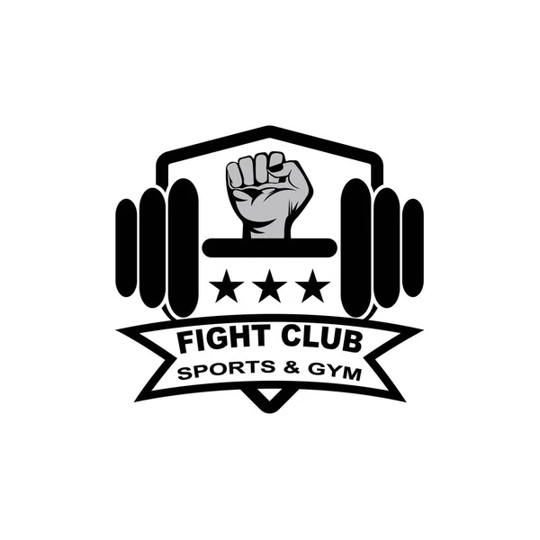 Gym Fitness Emblem Label Badge Logo Design Element — Stock vektor