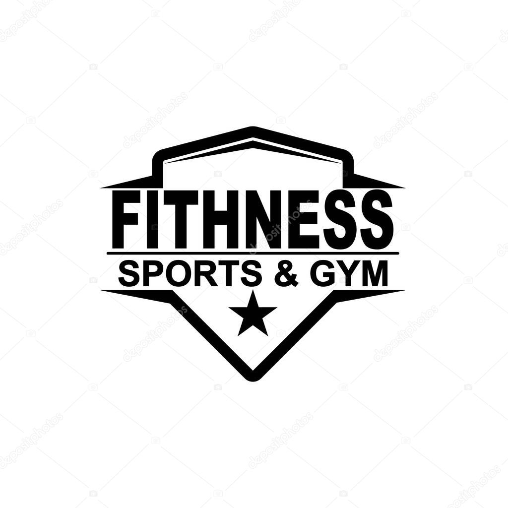 Gym fitness emblem, Label, Badge, Logo and design element