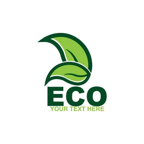Eco Doodle Organic Leaves Emblems Stickers Frames Vector Logo — ストックベクタ