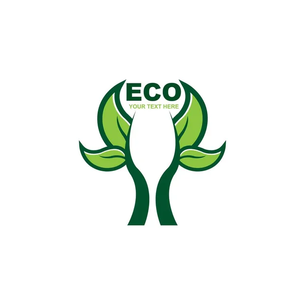 Eco Doodle Organic Leaves Emblems Stickers Frames Vector Logo — Stockový vektor