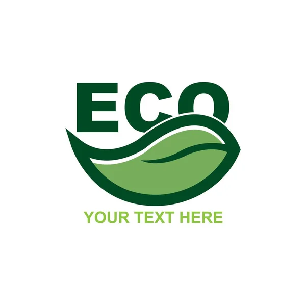 Eco Doodle Organic Leaves Emblems Stickers Frames Vector Logo — Stockový vektor