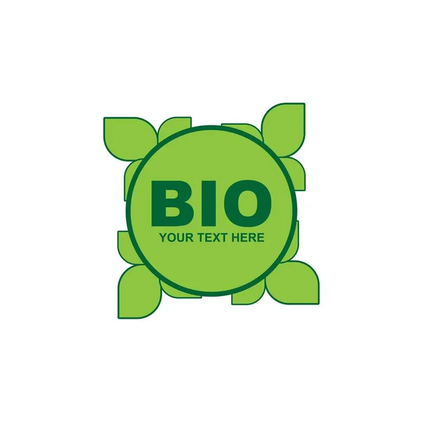Bio Doodle Biologische Bladeren Emblemen Stickers Frames Vector Logo — Stockvector