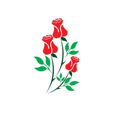Rose flower logo icon vector design elements
