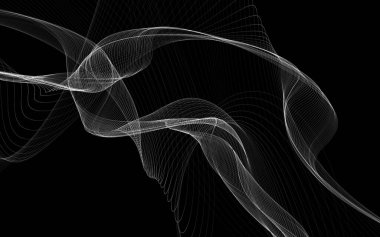 Parlayan soyut dalgalar ve soyut arkaplan ile koyu soyut arkaplan