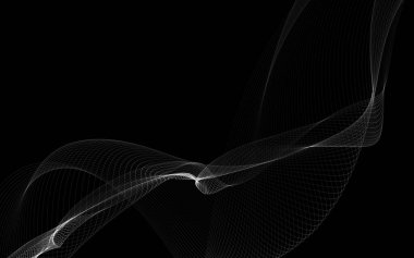 Parlayan soyut dalgalar ve soyut arkaplan ile koyu soyut arkaplan