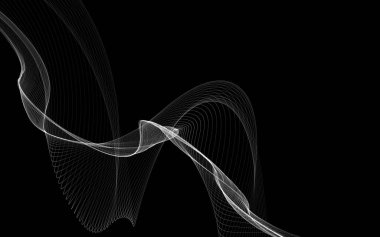 Parlayan soyut dalgalar ve soyut arkaplan ile koyu soyut arkaplan