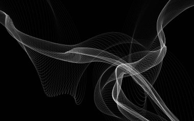 Parlayan soyut dalgalar ve soyut arkaplan ile koyu soyut arkaplan