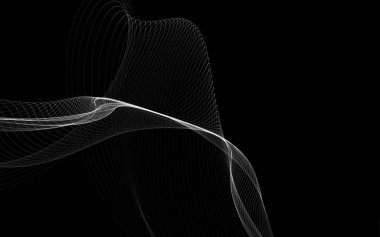 Parlayan soyut dalgalar ve soyut arkaplan ile koyu soyut arkaplan