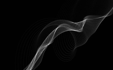 Parlayan soyut dalgalar ve soyut arkaplan ile koyu soyut arkaplan