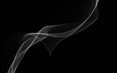 Parlayan soyut dalgalar ve soyut arkaplan ile koyu soyut arkaplan