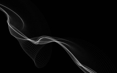 Parlayan soyut dalgalar ve soyut arkaplan ile koyu soyut arkaplan