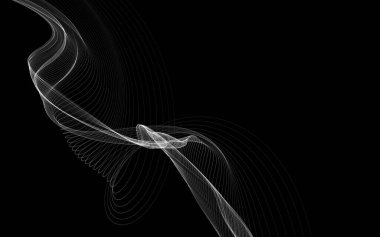 Parlayan soyut dalgalar ve soyut arkaplan ile koyu soyut arkaplan