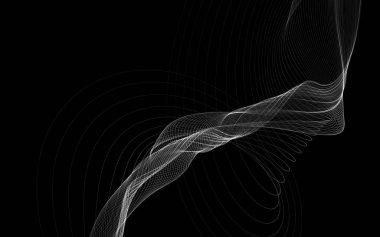 Parlayan soyut dalgalar ve soyut arkaplan ile koyu soyut arkaplan