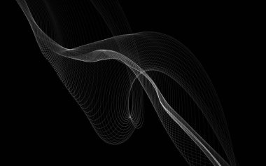 Parlayan soyut dalgalar ve soyut arkaplan ile koyu soyut arkaplan