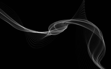 Parlayan soyut dalgalar ve soyut arkaplan ile koyu soyut arkaplan