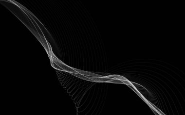 Beyaz zemin üzerinde tek renkli dalga çizgileri olan soyut bir arkaplan. Modern teknoloji arka planı.