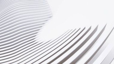 Soyut Eğri Şekiller. Beyaz Dairesel Arkaplan. Soyut arkaplan. 3d illüstrasyon