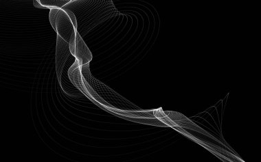 Beyaz zemin üzerinde tek renkli dalga çizgileri olan soyut bir arkaplan. Modern teknoloji arka planı.