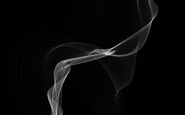 Beyaz zemin üzerinde tek renkli dalga çizgileri olan soyut bir arkaplan. Modern teknoloji arka planı.