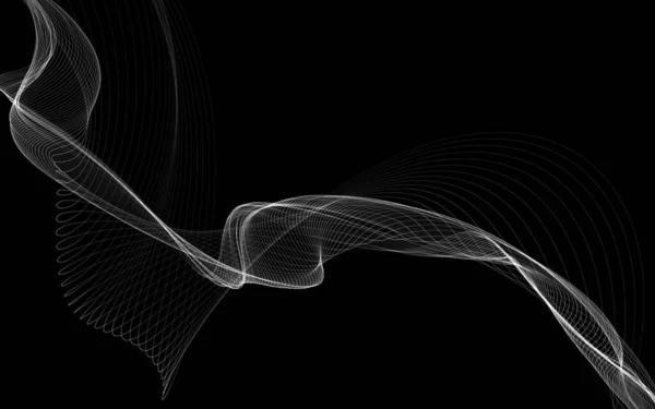 白地に単色の波線を持つ抽象的な背景 現代技術の背景 — ストック写真