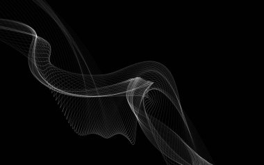 Parlayan soyut dalgalar ve soyut arkaplan ile koyu soyut arkaplan