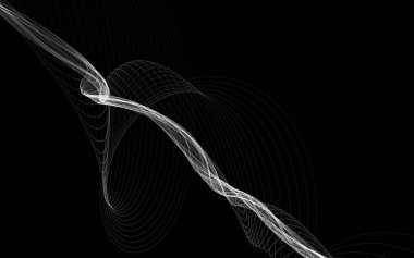 Parlayan soyut dalgalar ve soyut arkaplan ile koyu soyut arkaplan