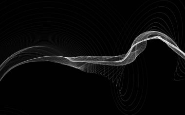 Parlayan soyut dalgalar ve soyut arkaplan ile koyu soyut arkaplan