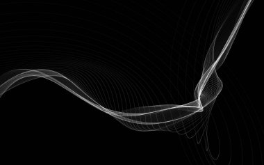 Parlayan soyut dalgalar ve soyut arkaplan ile koyu soyut arkaplan