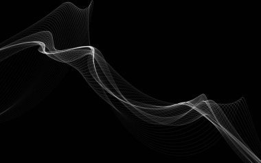 Parlayan soyut dalgalar ve soyut arkaplan ile koyu soyut arkaplan