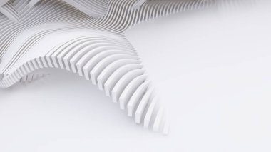 Soyut Eğri Şekiller. Beyaz Dairesel Arkaplan. Soyut arkaplan. 3d illüstrasyon