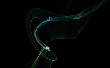 Parlayan soyut dalgalar ve soyut arkaplan ile koyu soyut arkaplan