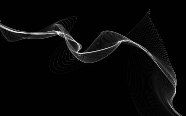 Parlayan soyut dalgalar ve soyut arkaplan ile koyu soyut arkaplan