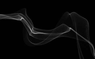 Parlayan soyut dalgalar ve soyut arkaplan ile koyu soyut arkaplan