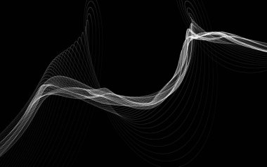 Parlayan soyut dalgalar ve soyut arkaplan ile koyu soyut arkaplan