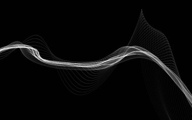 Parlayan soyut dalgalar ve soyut arkaplan ile koyu soyut arkaplan